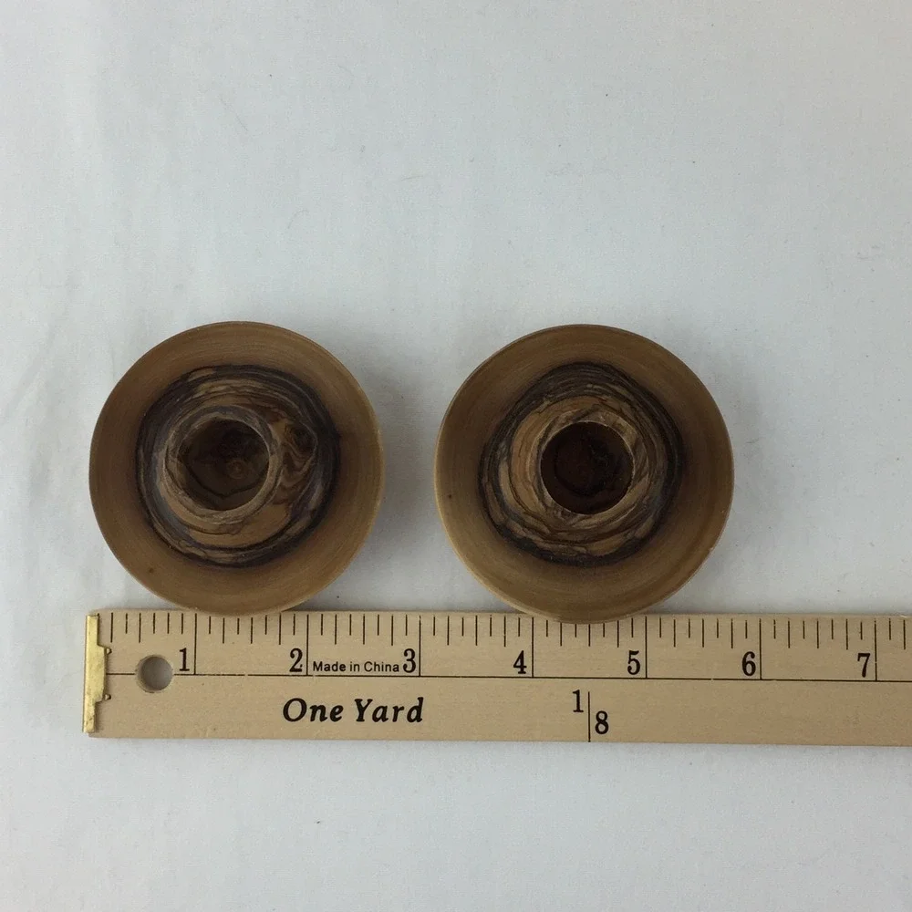 Handmade Wood Tapered Candle Holders 2.5